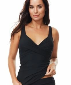 Moontide Contours F/G Cup Wrap Front Tankini Separate Black 7 Moontide Contours F/G Cup Wrap Front Tankini Separate Black -Cheap Swimweargalore Store moo3623cnfg moontide contours fg cup wrap front tankini separate1