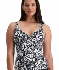 Moontide Silhouette F/G Cup Tankini Separate Black/White