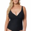 Moontide Contours F/G Cup Wrap Front One Piece Black