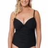 Moontide Contours F Cup Cross Front One Piece Black