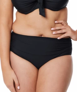 Moontide Contours High Ruched Front Pant Black -Cheap Swimweargalore Store moo7966cn.001 moontide contours high ruched front pant front