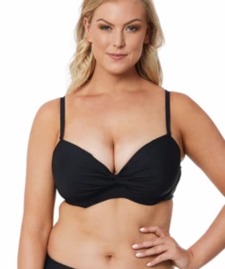 Moontide Contours E Cup Cross Front Bra Black
