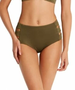 Seafolly High Waisted Quilted Pant Olive