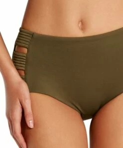 Seafolly High Waisted Quilted Pant Olive -Cheap Swimweargalore Store multi strap pant 2