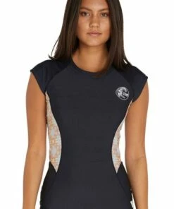 O'Neill Crescent Cap Sleeve Suntop Black/Multi