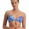 Piha Summerfest Tie Front Underwire Bra Blue
