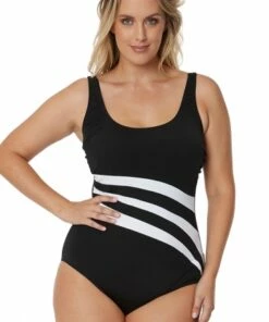 Poolproof Wave Spliced DD/E Cup One Piece Black
