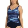 Poolproof Bollywood E/F Cup Crossover One Piece Navy
