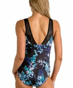 Poolproof Blossom Mastectomy Ruched Scoop Neck One Piece Black -Cheap Swimweargalore Store poo60888mas.001 poolproof blossom mastectomy ruched scoop neck one piece 2