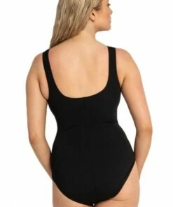 Poolproof Cross Taped E/F Cup Scoop Back One Piece Black -Cheap Swimweargalore Store poo60896efbk.001 poolproof cross taped e f cup scoop back one piece1