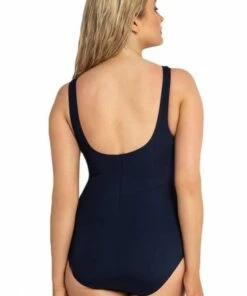 Poolproof Cross Taped E/F Cup Scoop Back One Piece Navy -Cheap Swimweargalore Store poo60896efny.440 poolproof cross taped e f cup scoop back one piece1