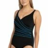 Poolproof Fan Splice Tank One Piece Black/Blue