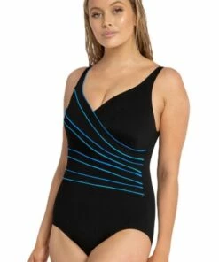 Poolproof Fan Splice Tank One Piece Black/Blue