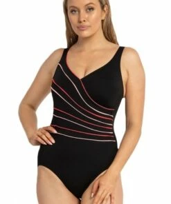 Poolproof Fan Splice Tank One Piece Black/Pink