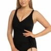 Poolproof Texture Crossover One Piece Black