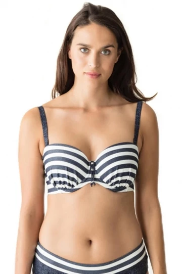 Prima Donna California F Cup Bandeau Navy/White 4 Prima Donna California F Cup Bandeau Navy/White - Image 4