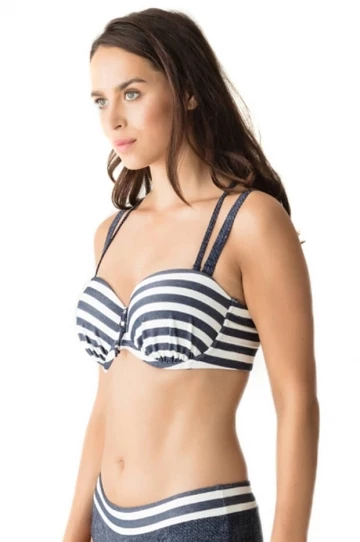 Prima Donna California F Cup Bandeau Navy/White 3 Prima Donna California F Cup Bandeau Navy/White - Image 3
