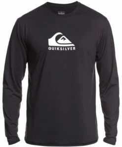 Quiksilver Mens Solid Streak Long Sleeve Suntop Black