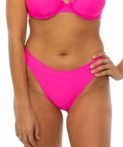 RAQ Plain 90's High Leg Brief White -Cheap Swimweargalore Store raq201803 raq apparel plain 90 s high leg brief pink 1 3