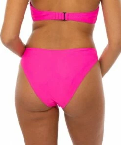 RAQ Plain 90's High Leg Brief White -Cheap Swimweargalore Store raq201803 raq apparel plain 90 s high leg brief pink 2 3