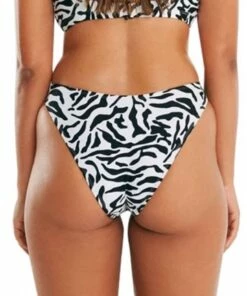 RAQ Plain 90's High Leg Brief White -Cheap Swimweargalore Store raq201803.905 zebra 90s high leg brief2 3