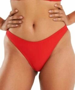 RAQ Plain 90's High Leg Brief Red