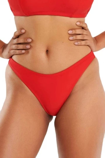 RAQ Plain 90's High Leg Brief Red 1 RAQ Plain 90's High Leg Brief Red