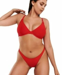 RAQ Plain 90's High Leg Brief Red 17 RAQ Plain 90's High Leg Brief Red -Cheap Swimweargalore Store raq201804.600 raq apparel plain 90 s high leg brief2 2