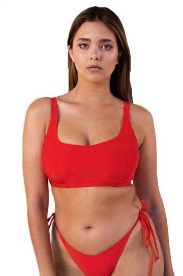 RAQ Plain FF/G Cup Underwire Crop Red 1 RAQ Plain FF/G Cup Underwire Crop Red