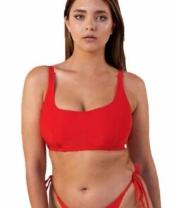 RAQ Plain FF/G Cup Underwire Crop Red