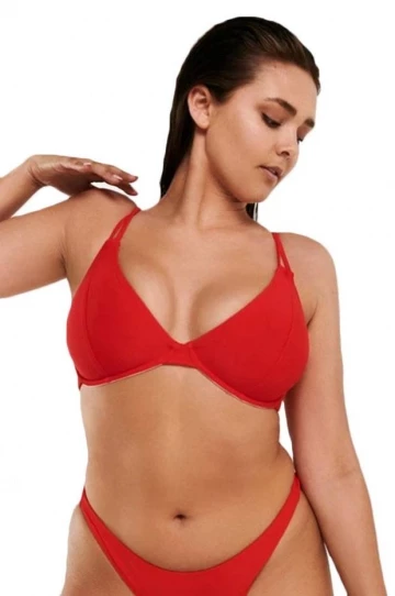 RAQ Plain FF/G Cup Underwire Halter Red 1 RAQ Plain FF/G Cup Underwire Halter Red