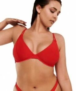 RAQ Plain FF/G Cup Underwire Halter Red