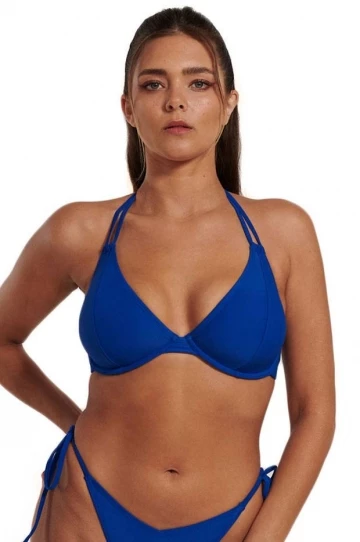 RAQ Plain D/DD Cup Underwire Halter Cobalt 1 RAQ Plain D/DD Cup Underwire Halter Cobalt