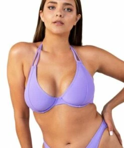 RAQ Plain E/F Cup Halter Lilac