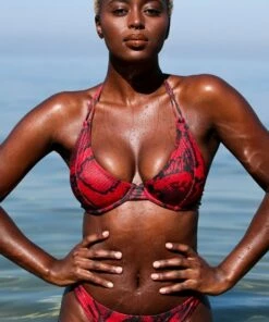 RAQ High Leg Brief Leopard -Cheap Swimweargalore Store red snake 1