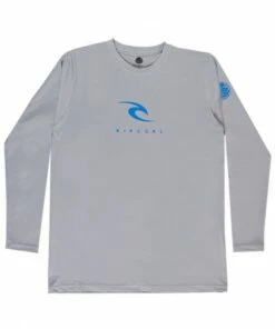 Rip Curl Mens Icons Long Sleeve Suntop Light Grey