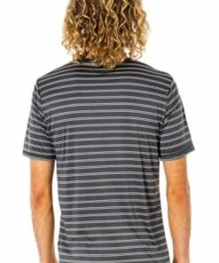 Rip Curl Mens Plain Stripe Suntop Black -Cheap Swimweargalore Store rip curl mens plain stripe suntop3