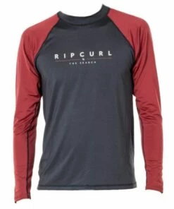 Rip Curl Mens Shockwaves Relax Suntop Black -Cheap Swimweargalore Store rip curl mens shockwaves long sleeve suntop maroon 1