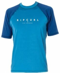Rip Curl Mens Shockwaves Relax Suntop Black -Cheap Swimweargalore Store rip curl mens shockwaves relaxed short sleeve suntop blue