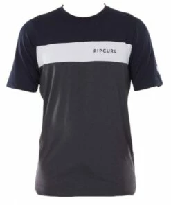 Rip Curl Mens Underline Panel Short Sleeve Suntop Black