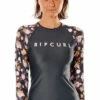 Rip Curl Sunset Waves Long Sleeve Suntop Washed Black