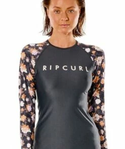 Rip Curl Sunset Waves Long Sleeve Suntop Washed Black
