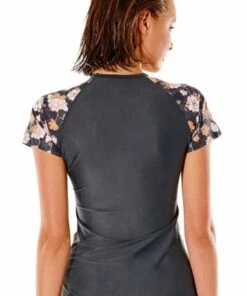 Rip Curl Sunset Waves Short Sleeve Suntop Multi -Cheap Swimweargalore Store rip curl sunset waves sun top black 2 1