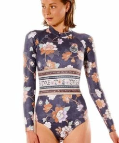 Rip Curl Surf Gypsy Long Sleeve Sunsuit Washed Black