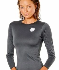 Rip Curl Whitewash Long Sleeve Suntop Black