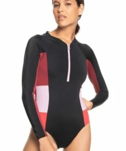 Roxy Fitness Colourblock Sunsuit Black