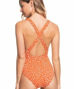 Roxy Dot Tropical Oasis Knotted One Piece Ginger Spice -Cheap Swimweargalore Store roxerjx103400.847 roxy dot tropical oasis knotted one piece2