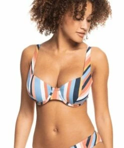 Roxy Beach Classics Stripe D Cup Bra Multi