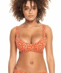 Roxy Dot Tropical Oasis D Cup Bra Ginger Spice