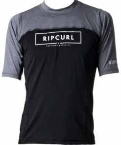 Rip Curl Mens Underline Relaxed Short Sleeve Suntop Black